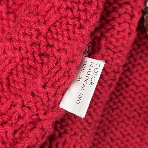 Vintage Northern Isles Portraits Hand Knit Sweater Vest Red Pattern M-L Cottage - Picture 8 of 9